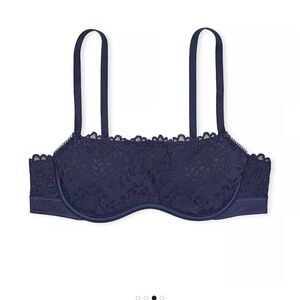 Victoria's Secret Pink Women's Wink Unlined Scoop Bra Navy Size Large NWT